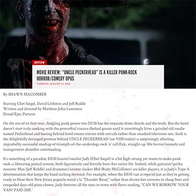 MOVIE REVIEW: “UNCLE PECKERHEAD” IS A KILLER PUNK-ROCK HORROR/COMEDY OPUS